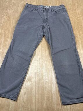 Carhartt Carpenter Pants Men 34x28 Gray Relaxed Fit Canvas Workwear